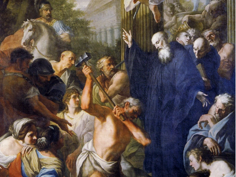1750-Giuseppe Velasco - San Benedetto ordina la distruzione degli idoli - Chiesa dell'Immacolata Concezione al Capo, Palermo